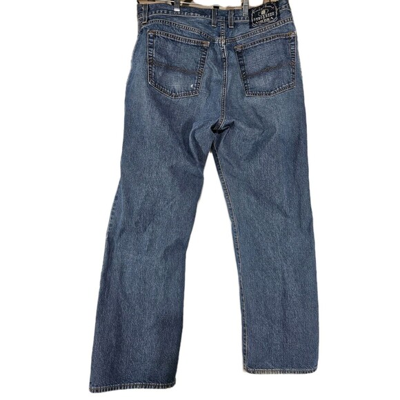 Lucky Brand Jeans Mens 36x32 Blue Straight Leg Distressed Dungarees Denim Pants - Picture 3 of 6